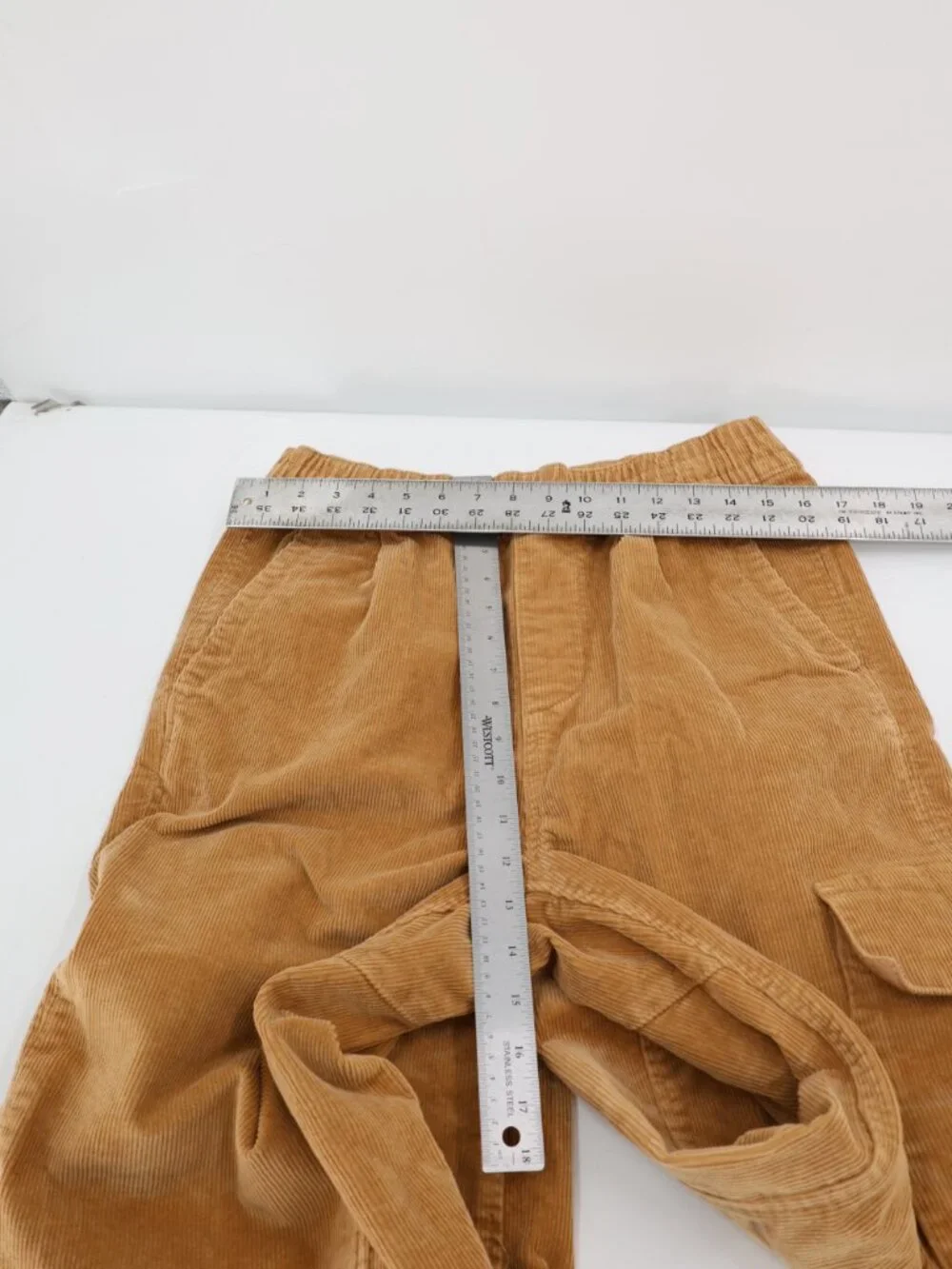 The North Face Pants Mens Medium Corduroy Cargo Elastic Waist High Rise Brown